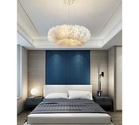 Plafonnier Suspendu en Forme d'anneaux en Forme de Plumes, plafonnier Romantique Simple à intensité Variable pour Filles, Enfants, Couples, Blanc, 60 cm, Vision du Jour de commémoration