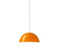 Plafonnier suspendu en forme de dôme métal brillant minimaliste for salle à manger, plafonnier industriel coloré demi-cercle for îlot cuisine, lampe suspendue rétro (blanc, 30 cm)(Orange,15.7in)