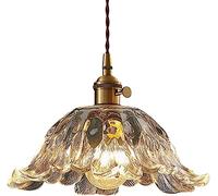 Plafonnier Suspendu en Verre de Style Japonais rétro, luminaire décoratif d'intérieur, idéal pour Une Cuisine, Une Salle à Manger, Un Salon ou Une Chambre à Coucher, culot E27, Lampe à suspensi