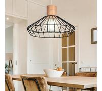 Plafonnier Suspendu Lampe Bois la Vie Ess Chambre Éclairage Cage Noir