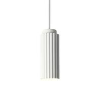Plafonnier Suspendu Moderne à Long Tube linéaire, Petit Cylindre Romain, luminaire de Cuisine au-Dessus de l'évier, Cordon réglable, Mini Lampe de Plafond Couleur Macaron pour Salle à Manger (Blanc)