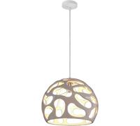 Plafonnier suspendu moderne M-INI avec abat-jour creux en résine, luminaire à boule de 11,8 pouces, finition blanche mate,Lustres