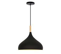 Plafonnier Suspendu Nordique pour Salle à Manger, luminaire décoratif en métal à tête Unique, Abat-Jour en métal et Bois, luminaire Suspendu pour Bar, Couloir, aessoires d'éclairage, suspensions