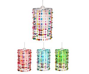 Plafonnier suspendu pour enfants TÉLÉCOMMANDE Lumière en cristal dimmable dans un ensemble comprenant des ampoules LED RVB