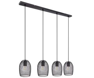 Plafonnier suspendu spot télécommande tresse lampe suspension noire dimmable dans un ensemble comprenant des ampoules LED RVB