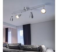 Plafonnier Suspension Barre de Spots Chrome LED Lampe de Chambre Pivotant