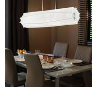 Suspensions Plafonnier Suspension Chrome Luminaire de Salon Cocoon Blanc H 130cm