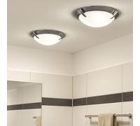 Plafonnier Suspension Couloir Chrome LED Verre Luminaire de Cuisine D 27 CM 2er