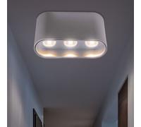 Plafonnier LED plafonnier lampe de couloir en saillie gris clair argent lampe de salon, 7W 421lm blanc chaud, L 10,5x 6,4 cm