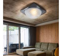 Plafonnier Suspension Couloir Verre Albâtre Chrome Luminaire de Cuisine D 26 CM