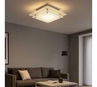 Plafonnier lampe de cuisine plafonnier en verre satiné luminaire de couloir, avec décoration, 1x G9, Lxl 22 x 22 cm