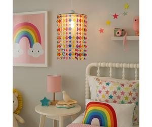 Plafonnier suspension en cristal textile pour chambre d'enfant coloré dans un ensemble comprenant des ampoules LED