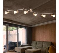 Plafonnier Suspension Holzleuchte Lampe de Salon Verre Spot Réglable