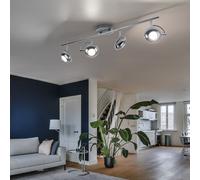 Plafonnier Suspension Lampe de Chambre 4 à Flammes Mobile Argent LED