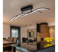 Plafonnier lampe design salon plafonnier LED chambre, graphite noir, 20W 1130lm blanc chaud, LxH 88 x 15,5 cm