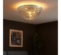 Plafonnier Suspension Lampe de Chambre Chrome Luminaire de Salon 2 à Flammes