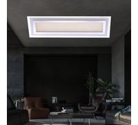 Plafonnier LED lampe de chambre plafonnier moderne salon, abat-jour en verre acrylique, aluminium chromé, LED 21,7W 500lm 3000K blanc chaud, LxPxH 68x22x8cm