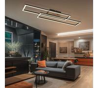 Plafonnier Luminaire de Salon LED Mobile Optique Bois MDF L 80 CM
