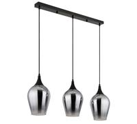 Plafonnier suspension lampe de salle à manger lampe en verre couleur fumée à 3 lampes