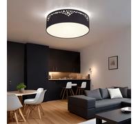 Plafonnier Lampe Salle à Manger Plafonnier Tissu Noir 2 à Flammes Couloir