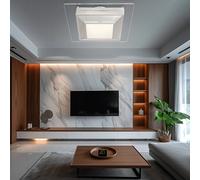 Plafonnier suspendu, éclairage LED, plafonnier, chrome miroir, finition satinée, carré, 12 watts, LxlxH 23x23x10 cm