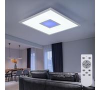 Plafonnier LED panneau lampe de salle à manger lampe de salon lumière de couloir lampe lumière du jour, télécommande dimmable RVB minuterie CCT mémoire veilleuse, 20W 2600lm 3000-6500K blanc chaud-bla