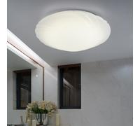 Plafonnier LED rond blanc plafonnier salon, plastique, 16W 1200lm blanc chaud, DxH 35 x 8 cm