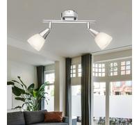 Plafonnier Suspension Lampe de Salon Spot Tache Verre Argent Réglable