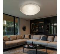 Plafonnier LED lampe de salon moderne lampe de chambre à coucher plafonnier en verre transparent chrome, rond glacé, 1x LED 12 watts 800 Lm blanc chaud, 30 cm