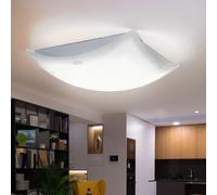 Plafonnier Suspension Lampe de Salon Verre Kristallle Blanc LED L 34 CM