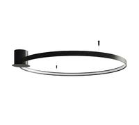 Plafonnier Suspension Lampe Design LED Anneau Lampe de Chambre Noir 110cm