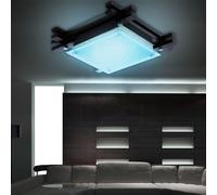 Plafonnier Suspension Lampe Salle à Manger Dimmable Bois Télécommande RGB LED