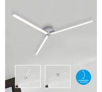 Plafonnier LED lampe design lampe de salon plafonnier lampe de chambre, métal aluminium plastique blanc, 15W 1500lm blanc chaud, LxH 68,5x4,6 cm, Briloner 3181-039 