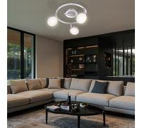 Plafonnier Suspension Lampe Salle à Manger Rondell Pivotant Argent LED D 25 CM