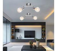 Plafonnier Suspension Lampe Salle à Manger Spot Réglable Verre Argent L 25 CM