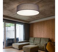 Plafonnier Suspension Lampe Salle à Manger Tissu Anthracite Rond 3 Feux D 40 CM