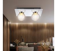 Plafonnier Suspension Lampe Salle à Manger Verre Argent Cuisine Bille LED