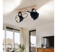 Plafonnier Suspension Lumière pour Salle à Manger 2 Flammes Noir Spots Pivotant