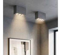 Plafonnier spot de plafond 3 ampoules spot LED lampe de salon lampe de couloir gris béton 6,6 watts 440 lumens 3000 Kelvin blanc chaud, LxlxH 12,2x5,6x10 cm