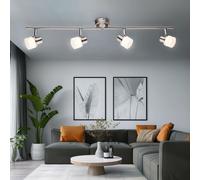Plafonnier Suspension Luminaire de Salon LED Spots Mobile 4 à Flammes L 80cm