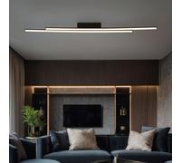 Plafonnier Suspension Luminaire de Salon Noir Opale Couloir LED L 110 CM