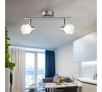 Applique et plafonnier Spot plafonnier 2 flammes Plafonnier deux spots, mobile, 2x 3,5 watts LED 190Lm blanc chaud, L 31,5 cm