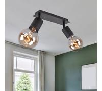 Plafonnier Suspension Luminaire Sportif 2 à Flammes Spots Mobile Noir L 31cm