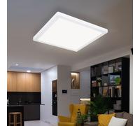 Plafonnier LED pour salon, salle à manger, couleurs de lumière réglables, 24W 2100 lm blanc chaud, blanc neutre, blanc froid, LxH 29,1x1,7 cm