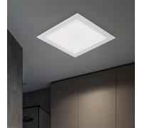 Plafonnier Suspension Panneau LED Lampe de Grille Couloir Plat Argent H 5 CM