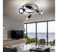 Plafonnier Suspension Place Rondell Pivotant Lampe de Chambre Chrome Bois