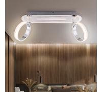 Plafonnier Plafonnier LED à 2 lampes chrome lampe de chambre spots mobiles, 2x 5W 2x 350lm blanc chaud, LxH 16,5x35 cm