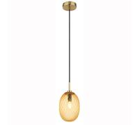 Plafonnier suspension suspension lampe de salle à manger couleur or verre ambre