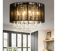 Plafonnier Suspension Verre de Cristal Lampe Salle à Manger 8 Feux LED D 40 CM