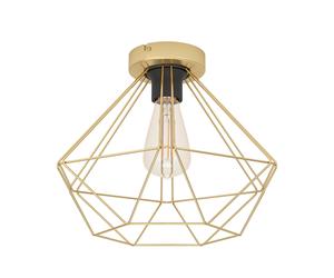 Plafonnier TARBES E27 1X60W en acier laiton brossé D325mm